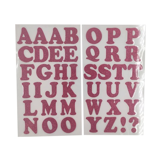 12 Packs: 42 ct. (504 total) 1.5" Iron-On Glitter Cooper Letters by Imagin8™